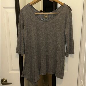 MK2K VGC Chic Gray Long Sleeve asymmetric wool blend half sleeve